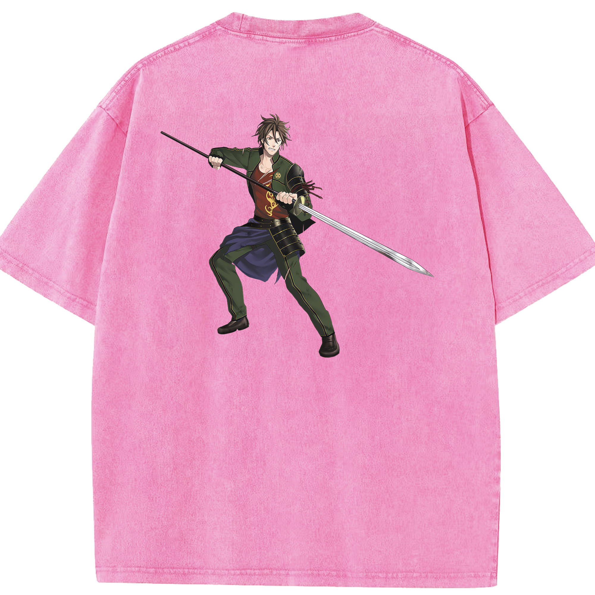 （画像用） 刀剣乱舞 Touken Ranbu 綿100% ヴィンテージ風 半袖Tシャツ（背面プリント）